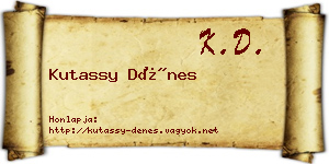 Kutassy Dénes névjegykártya
