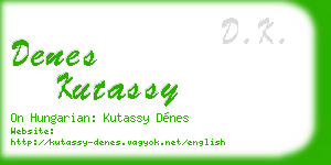 denes kutassy business card